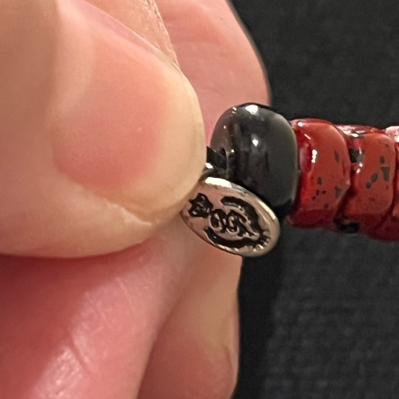 Southwest Aztec Silver Tone Statement Red Beaded Necklace 15” + 3” - Picture 9 of 10